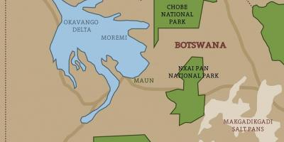 नक्शा बोत्सवाना के नक्शे नेशनल पार्क