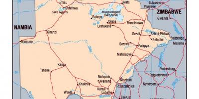 नक्शा बोत्सवाना के राजनीतिक