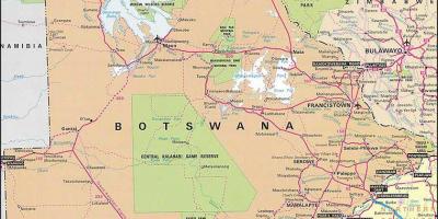 नक्शे की विस्तृत सड़क के नक्शे बोत्सवाना
